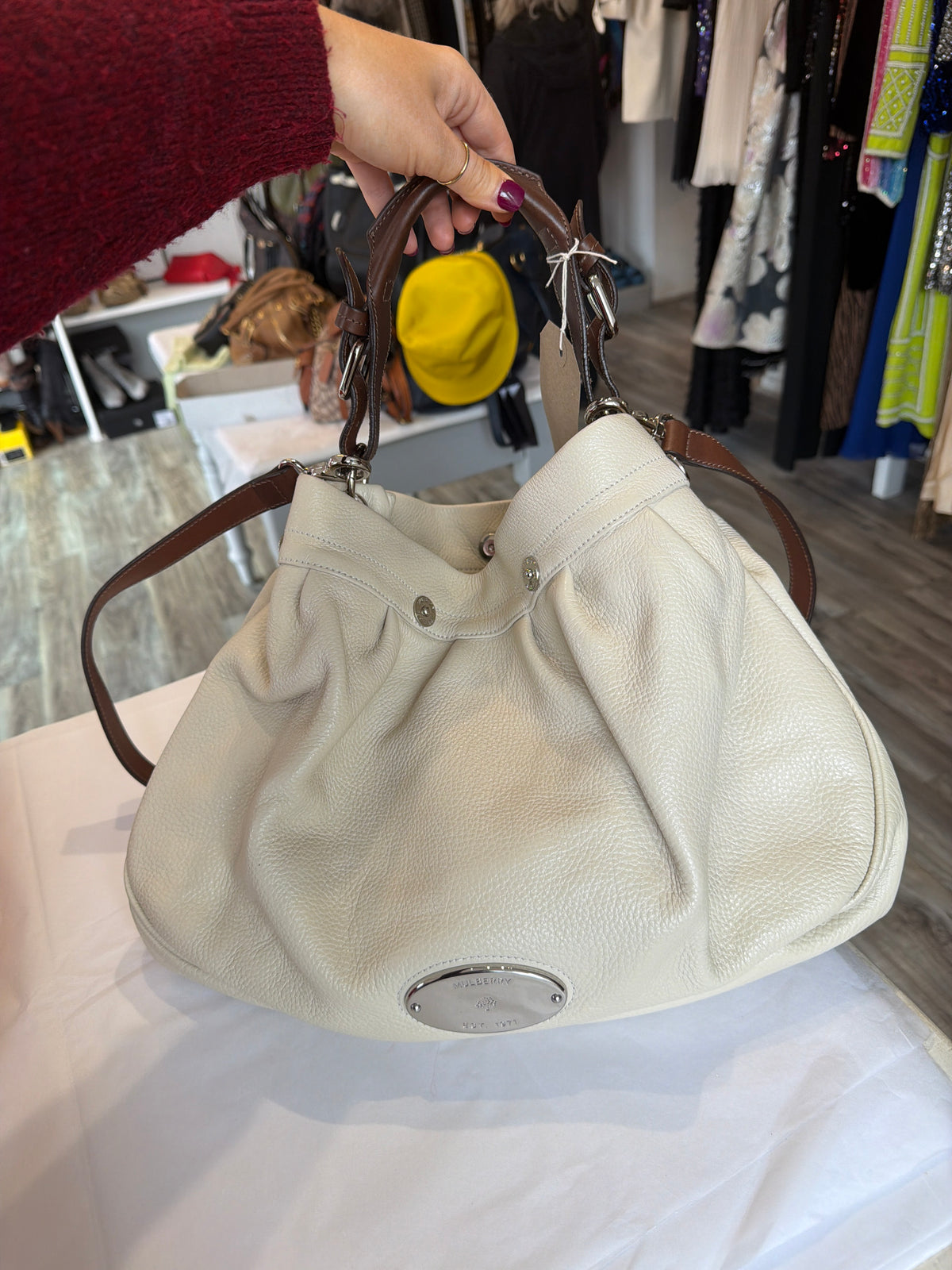 Mulberry Cream/Tan oversized Mitsubishi Handbag