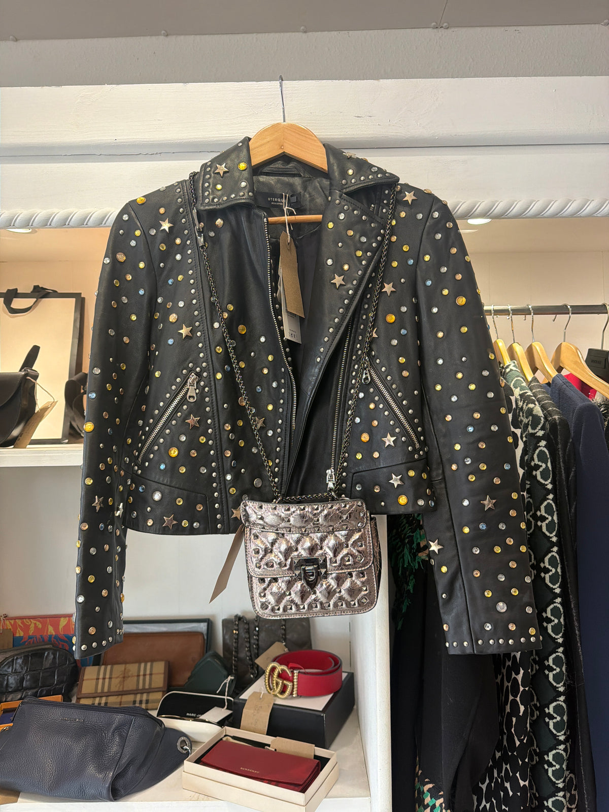 Metallic Stud Crossbody Bag