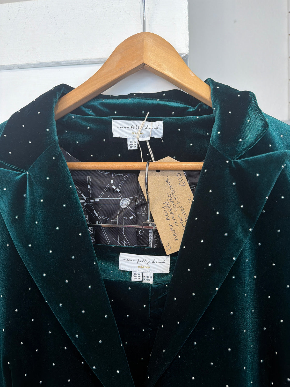 Never fully Dressed Green Velvet Suit