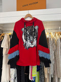 Sequin Lion Hoody - Knit Sleeves
