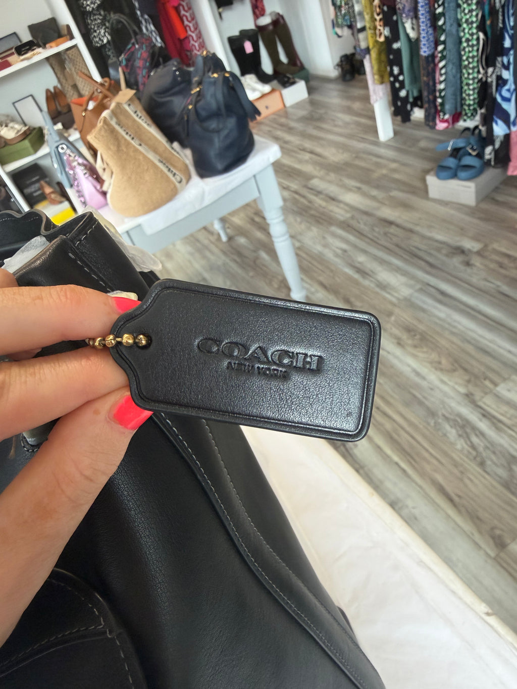 Coach black leather rucksack