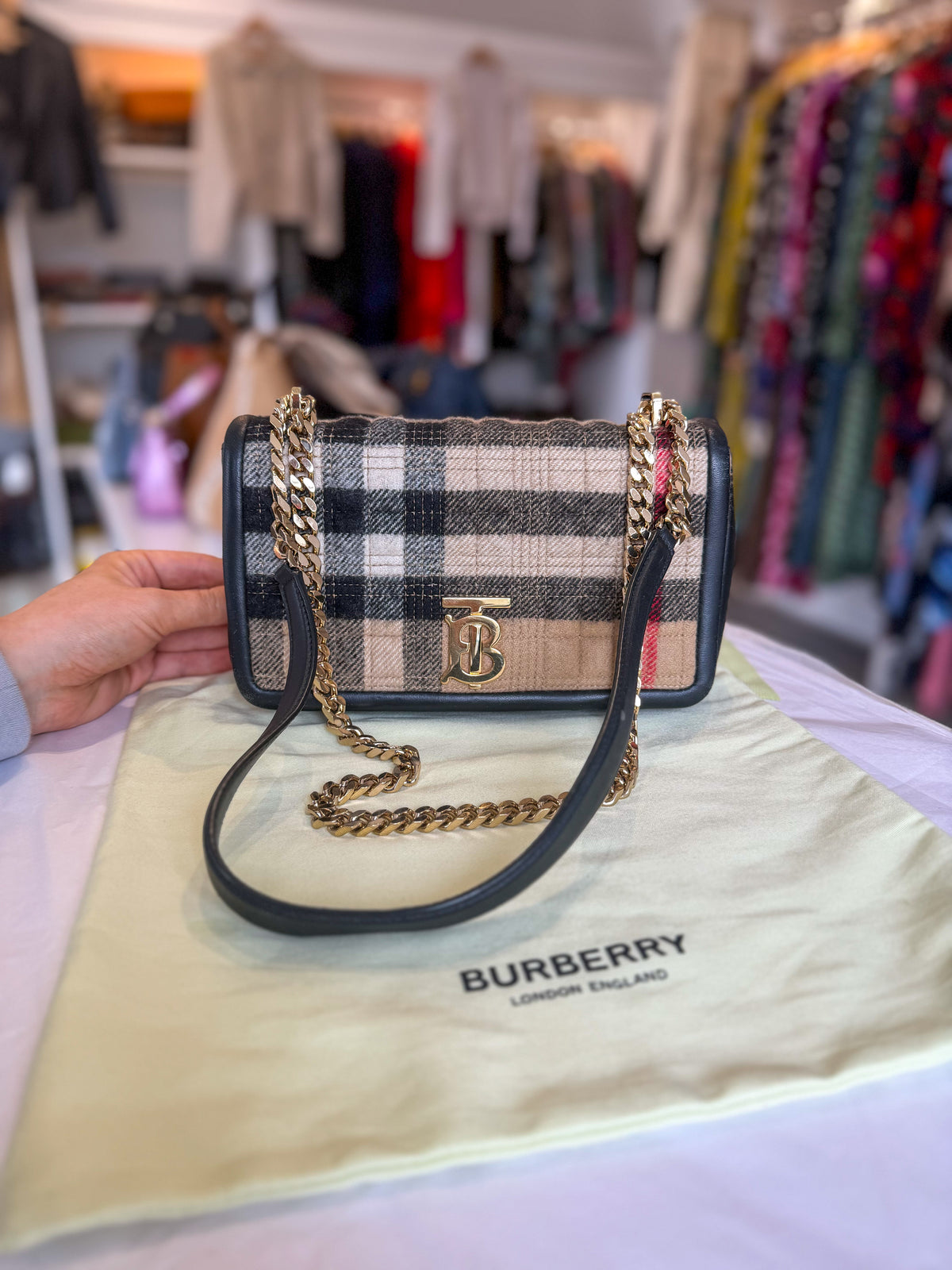 Burberry Cashmere Lola Mini Handbag