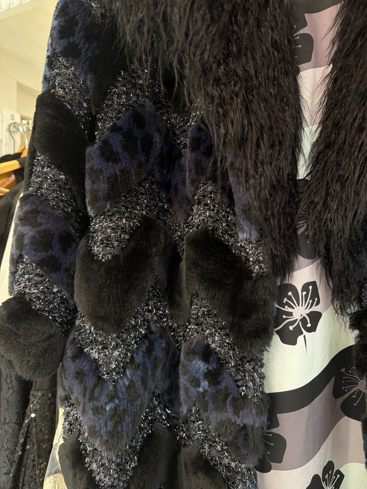 Ainea Pattern Fur Coat